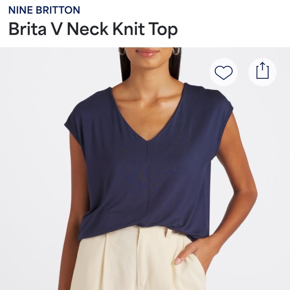 Nine Britton Navy Top